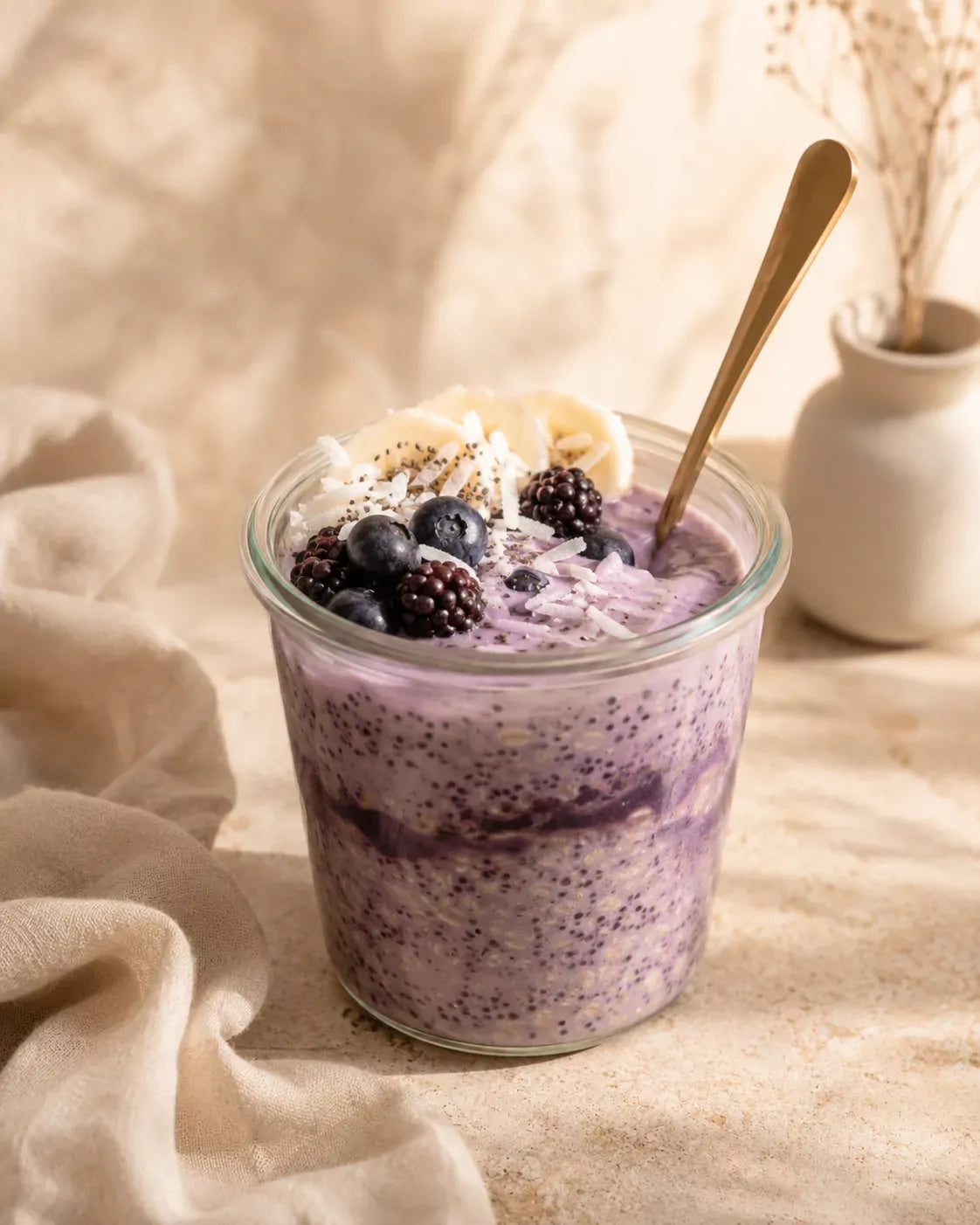 Ube overnight oats