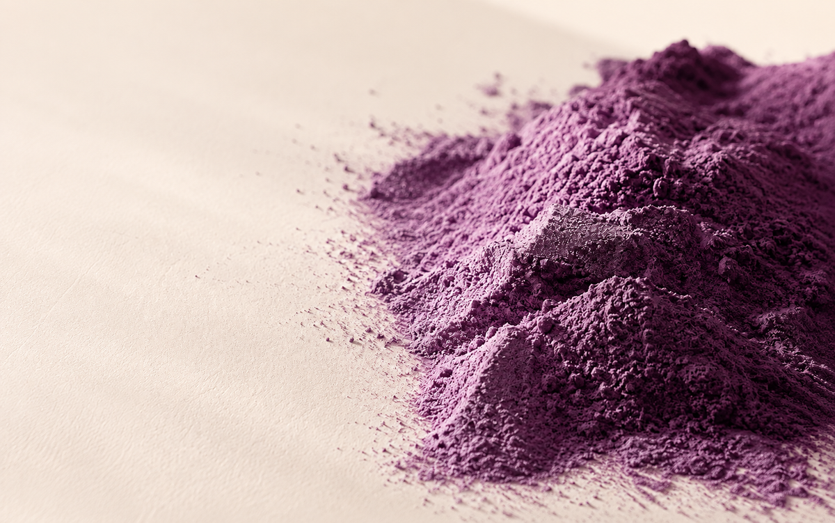 Purple ube latte prepared for a café menu in Lebanon