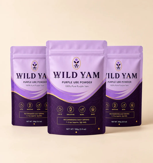 Three Wild Yam Purple Ube Powder pouches
