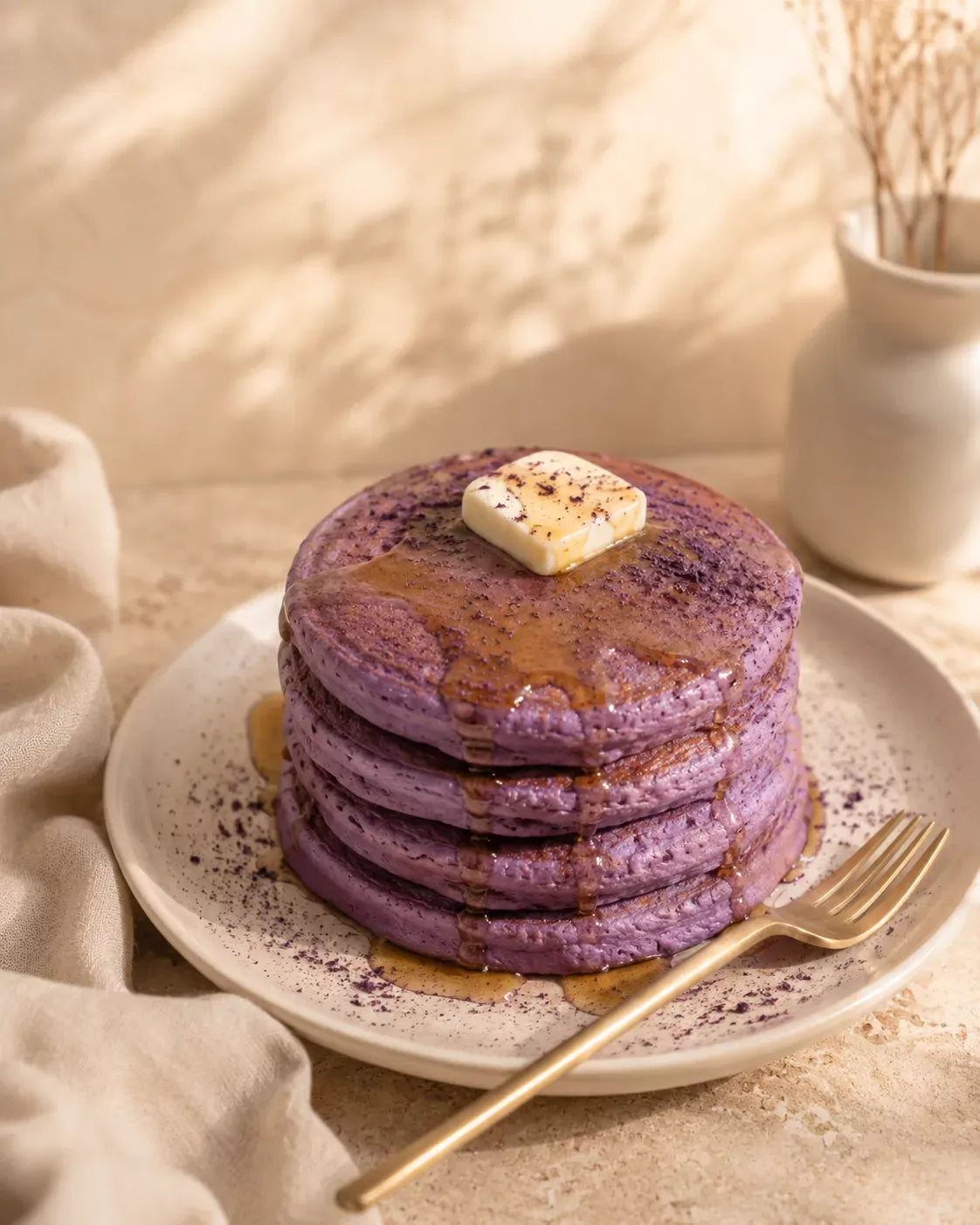 Ube pancakes