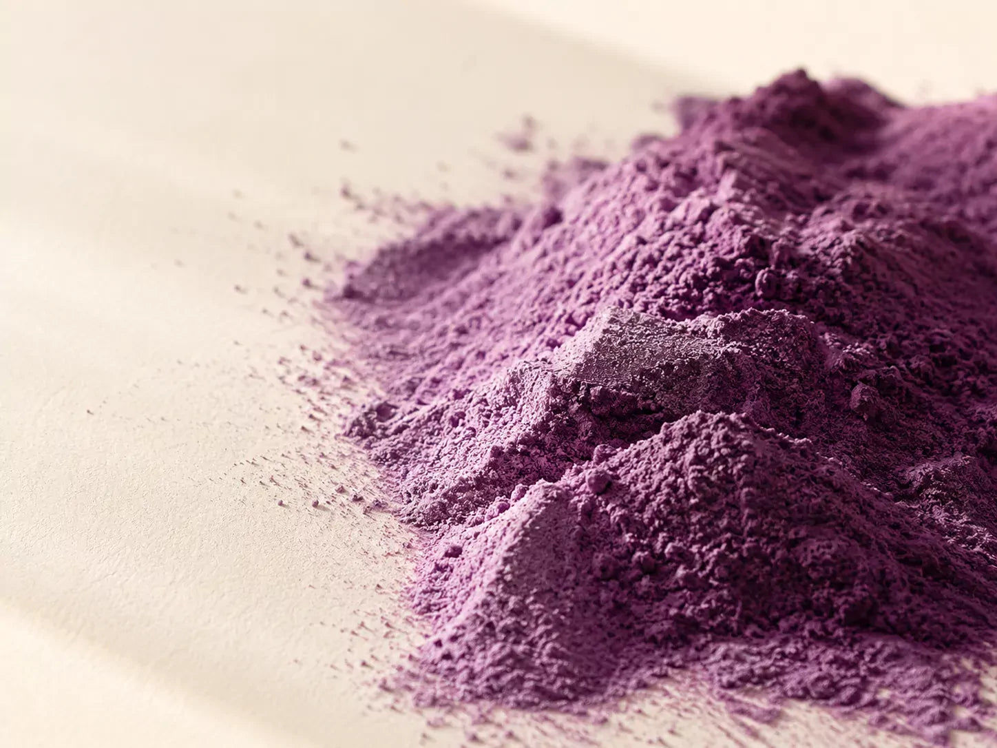 Macro of fine natural purple ube powder