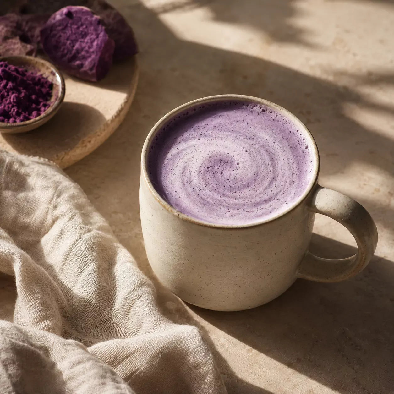 Hot ube latte
